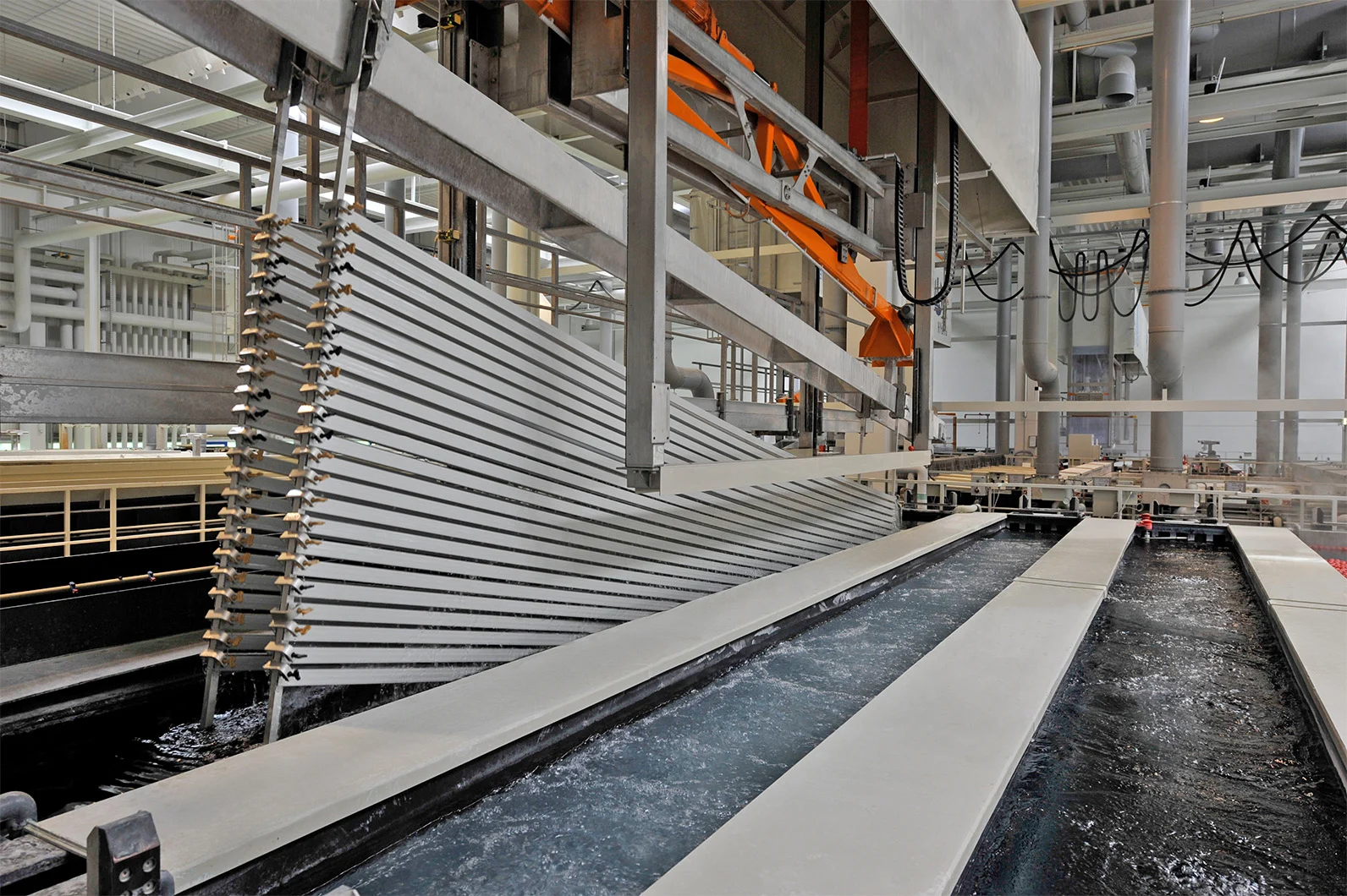 Close-up of a silver anodized aluminum profile